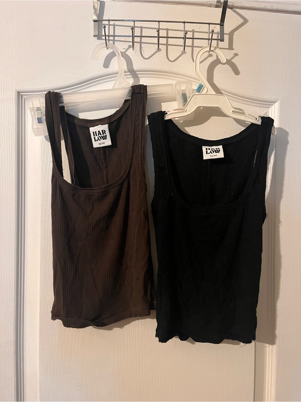 2 Harlow Crop Tank Tops Black and Brown